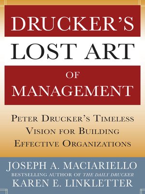 cover image of Drucker's Lost Art of Management